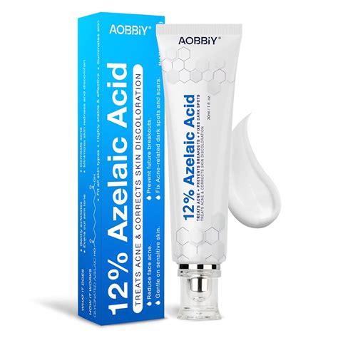Amazon.com: AOBBIY Crema facial de ácido azelaico al 12% para el acné: crema facial de ácido ...
