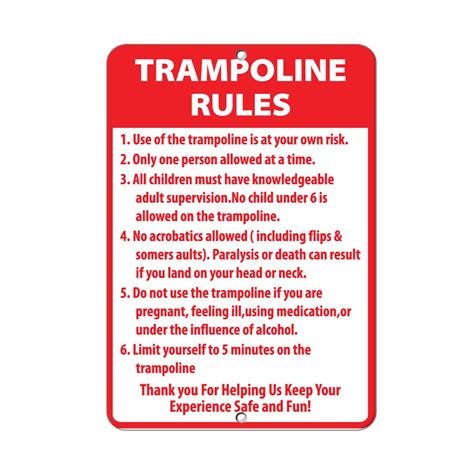 Buy Trampoline Rules Activity Sign Park Signs Park Rules Signs Label ...