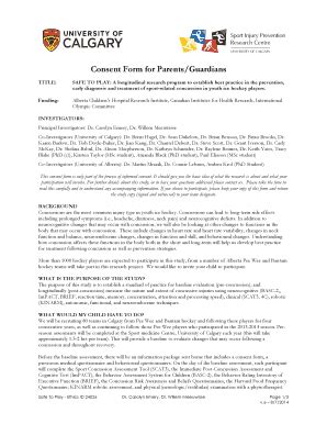 Safe To Play Concussion Research Consent Form - Blank Fillable Template ...