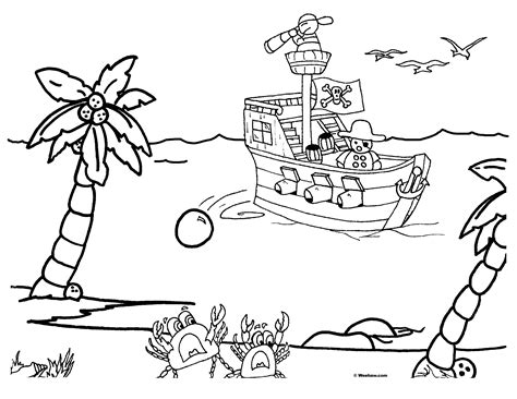 Pirate ship coloring pages to download and print for free