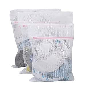 TAGPR Mesh Laundry Bags for Washing Machine Pack of 3 (S/M/L) Zippered ...