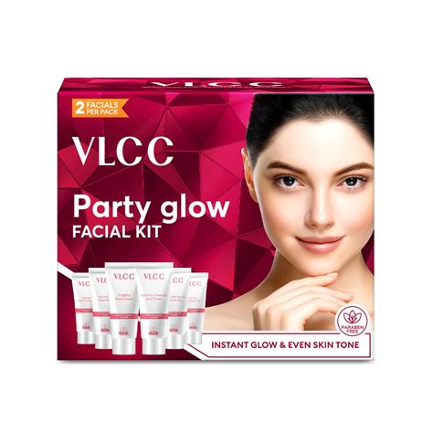 VLCC Party Glow Facial Kit - 60g | Intense Glow For Clear, Bright Skin ...
