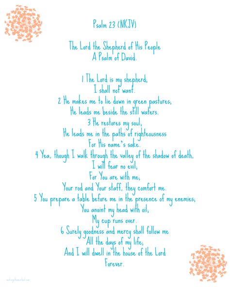 Easy Psalm 23 Lesson (Kids Printable Activity) - Printable Art and Words