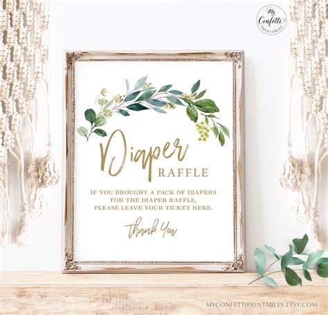 baby shower diaper raffle printables Simple diaper raffle table sign ...