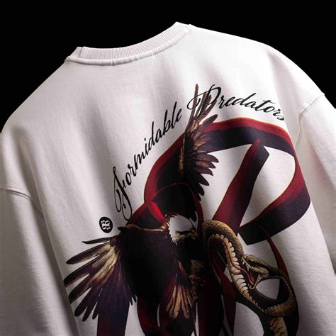 WHITE FEATHER AND FANGS T-SHIRT - Premium Oversized T-Shirt For Men ...