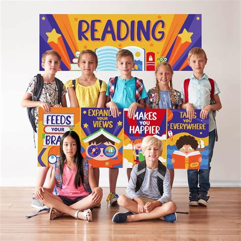 Buy Decorably 40x14 Reading Posters for Classroom Elementary - Library ...