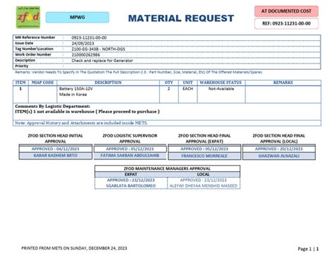 Image result for Material Request Form