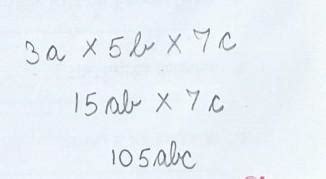 multiply 3a, 5b , 7c - Brainly.in