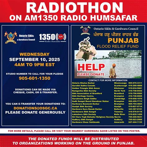 1350 AM Radiothon for Punjab Flood Relief – Radio Humsafar