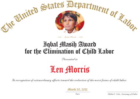 2025 Iqbal Masih Award for the Elimination of Child Labor | U.S ...