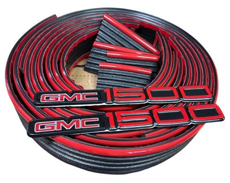 88-98 OBS GMC Sierra Side Molding Pre Cut Single Cab w/ 2pc 1500 emblem ...