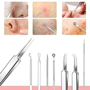 Stainless Steel Pimple Popper Tool Kit Whitehead Blemish Removal Tool ...