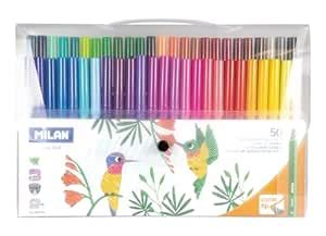 Milan Estuche Transparente 50 Rotuladores Punta Conica Base Agua ...