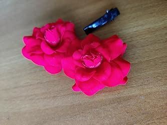 MAJIK Colorful Artificial Flowers Hair Clips/Pins For Women's and Girls ...