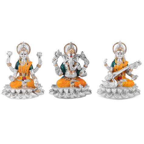 Lakshmi Ganesh Ji & Saraswati Ji idols for Puja – Momentz