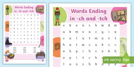 -tch Words Word Search (teacher made) - Twinkl