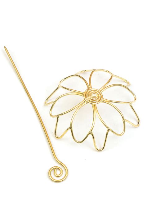 Golden Sunflower Spiral Brass Juda Pin – TJORI