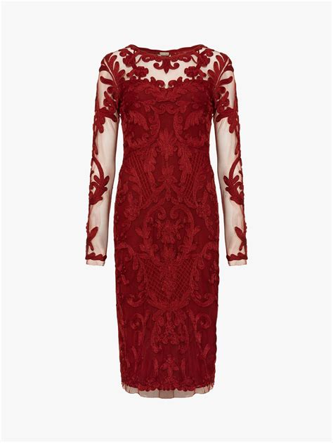 Phase Eight Nikita Tapework Lace Dress, Sangria