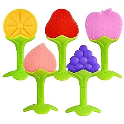 Buy Dressably Baby Teething Toys,Silicone Fruit Shape Teethers, Freezer ...