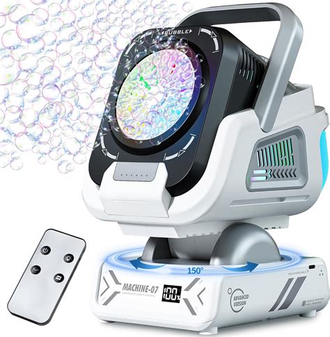 2025 Upgraded Bubble Machine With Remote Control Automatic Rotation Rgb ...