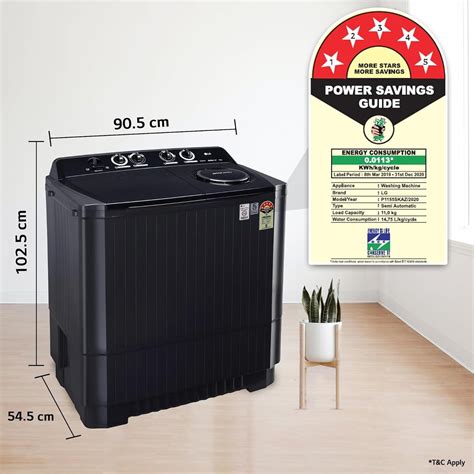 LG 11 Kg 5 Star Wind Jet Dry Rat Away Technology Semi-Automatic Top Lo ...