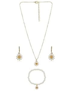 Buy Carlton London Gold Plated with Dangling Star Jewellery set for ...