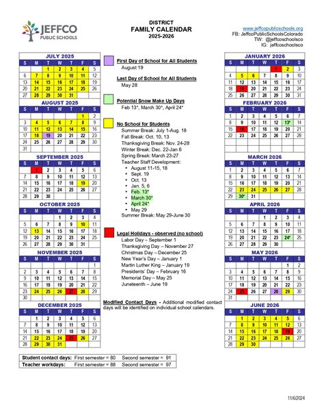 Jeffco Public Schools Calendar 25-26 Revised [PDF] - EduCounty