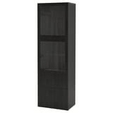 BESTÅ storage combination w glass doors, black-brown/Lappviken black ...
