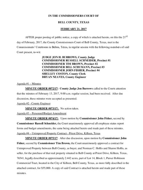 Fillable Online AFTER proper posting of public notice, a copy of which ...