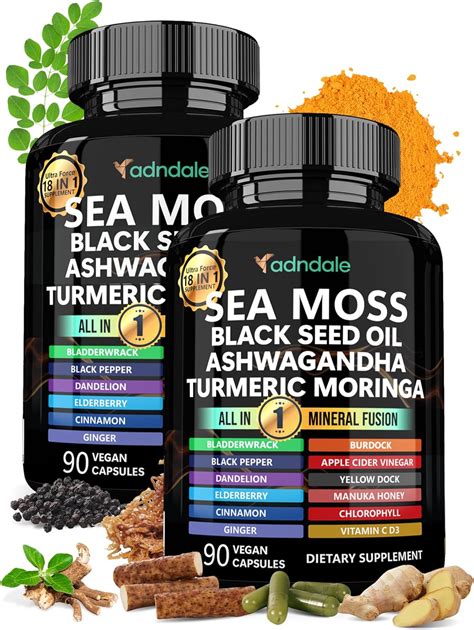 Adndale Sea Moss Black Seed Oil Ashwagandha Ginger India | Ubuy