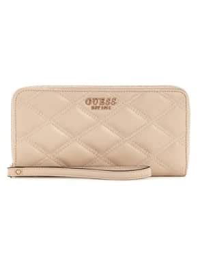 Guess Light Beige Quilted Tamsin Large Zip Around Wallet : Amazon.in ...