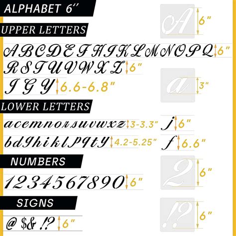 Buy DZXCYZ 6 Inch Letter Symbol Stencils for Painting on Wood, 65 Pcs ...