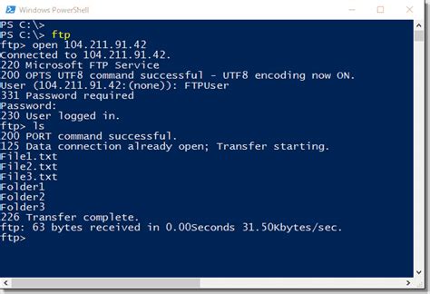 FTP PowerShell 的图像结果