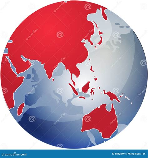 Map of Asia on Globe Illustration Stock Illustration - Illustration of countries, asia: 6842849