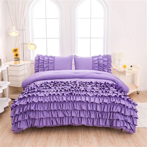 Amazon.com: MWMWMW Purple Comforter Set Full Size, Light Purple Boho ...
