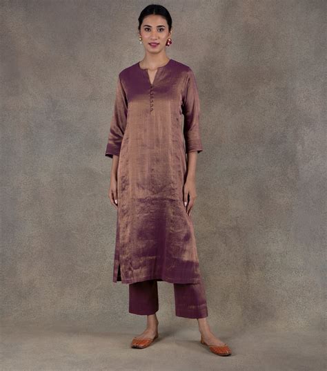 Purple Tissue Kurta & Palazzo Pants Set – Tulsi Online