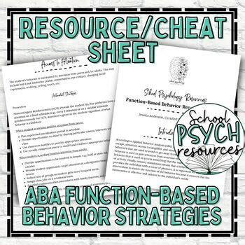 Image result for Functions of Behavior Cheat Sheet