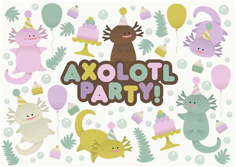 Buy Axolotl Clipart Mexican Salamanders Amphibians Instant Online in ...