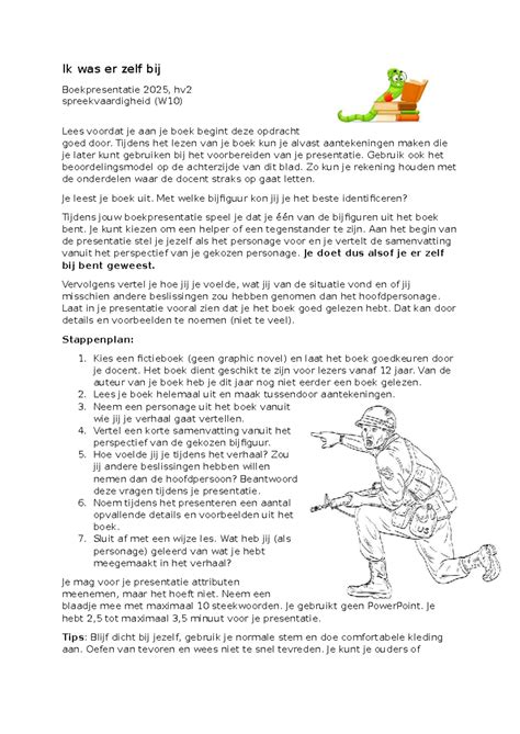 Hv2 Boekopdracht: Ik Was Er Zelf Bij - Presentatie Voorbereiding - Studocu