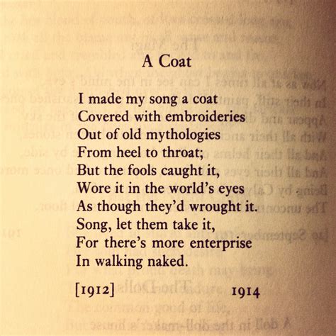 Favourite Poem: A COAT - William Butler Yeats