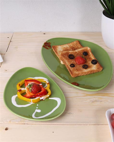 Porcelain Classic Serving Platter, Green, Island set – Homesake.in