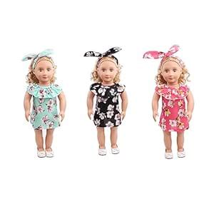 LOOM TREE® Lovely Summer Outfit Lotus Leaf Collar Dress & Hair Band for ...