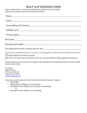 Fillable Online BOAT SLIP DRAWING FORM v18.docx Fax Email Print - pdfFiller