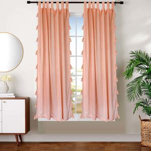 Dekor World 150 cm (5 ft) Window Cotton Transparent Curtain (Pack Of 2 ...