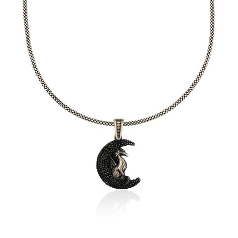 SILVIYA 925 Sterling Silver Moon Dragon Pendant with Chain | Gifts for ...