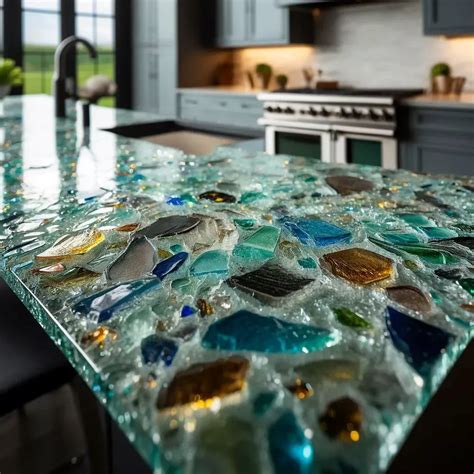 Crushed, Recycled Glass Countertops: Pros and Cons - Pelican Cabinets ...