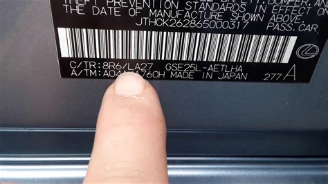 Lexus Paint Code Location 的图像结果