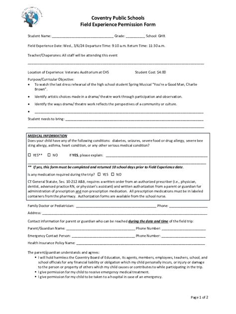 Fillable Online Internal Forms - Coventry Public School District Fax ...