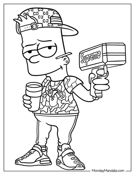 Printable Coloring Pages Of Bart Simpson