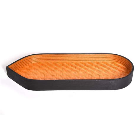 Silver Bells Handcrafted Bamboo Boat Tray (Orange) : Amazon.in: Home ...